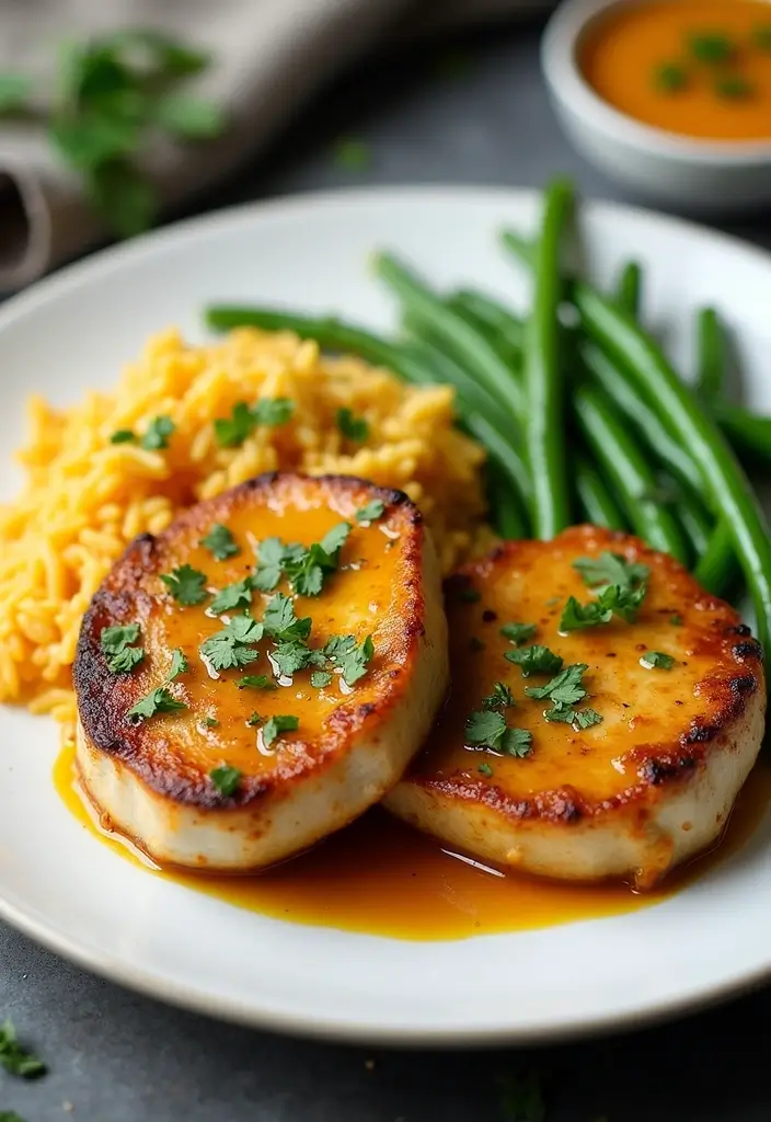 26 Glazed Pork Recipes That Look Gourmet - 10. Coconut Curry Glazed Pork Chops