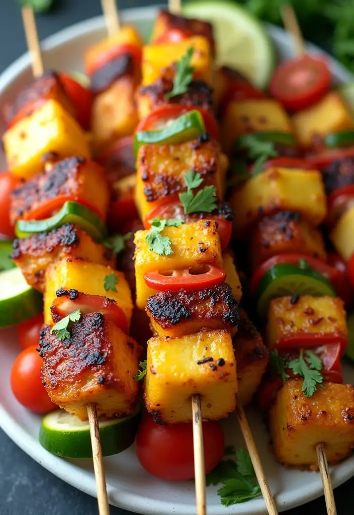 26 Glazed Pork Recipes That Look Gourmet - 13. Spicy Pineapple Glazed Pork Kebabs