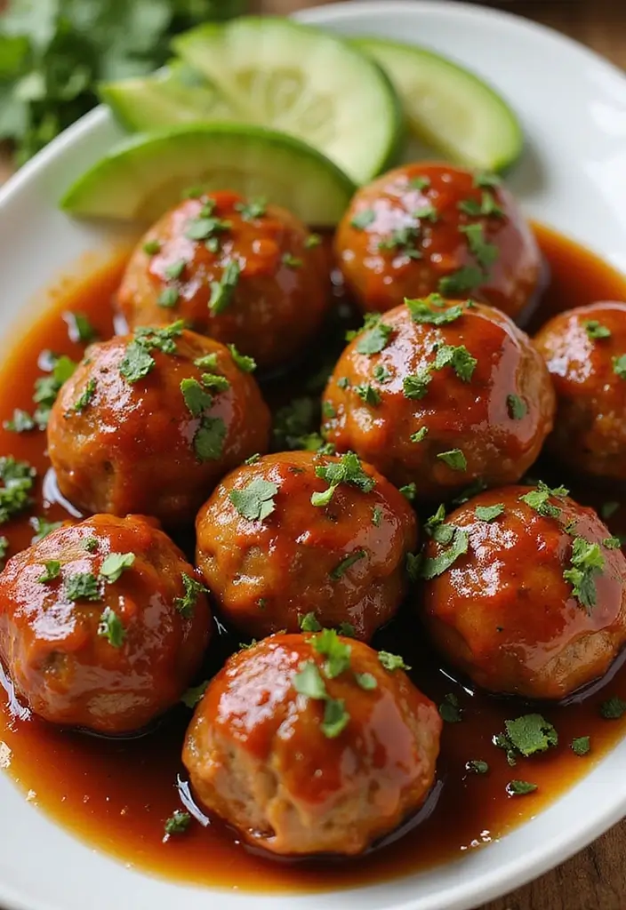 26 Glazed Pork Recipes That Look Gourmet - 15. Sweet Chili Glazed Pork Meatballs