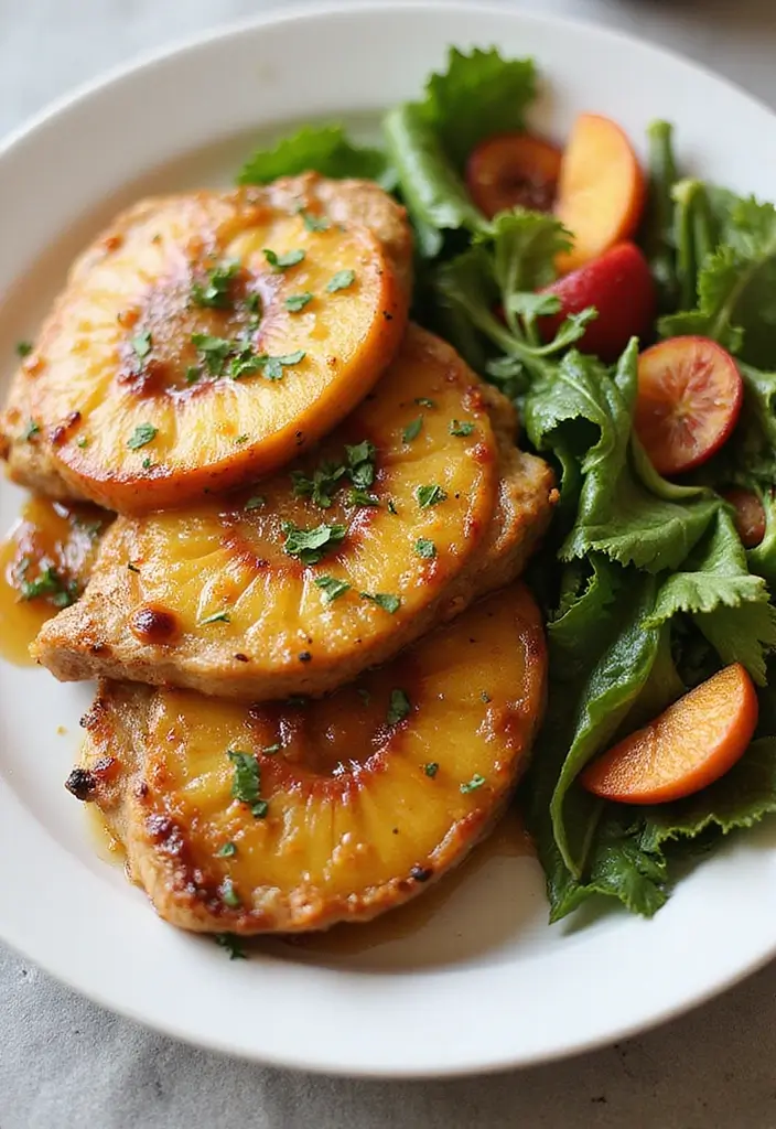 26 Glazed Pork Recipes That Look Gourmet - 18. Ginger Peach Glazed Pork Chops