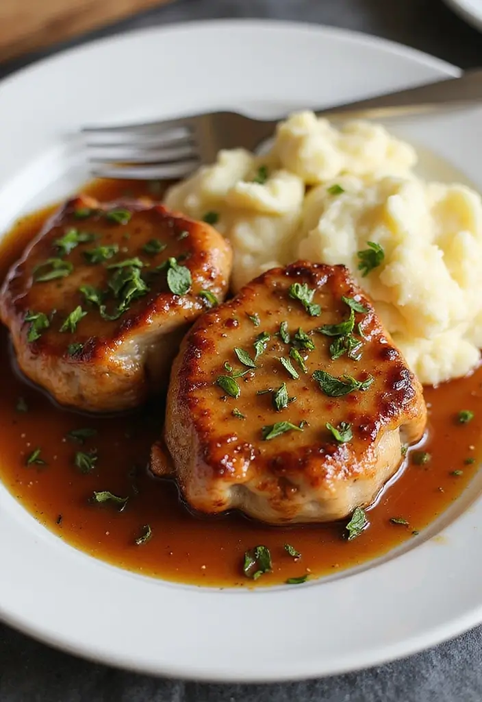 26 Glazed Pork Recipes That Look Gourmet - 22. Spiced Caramel Glazed Pork Chops