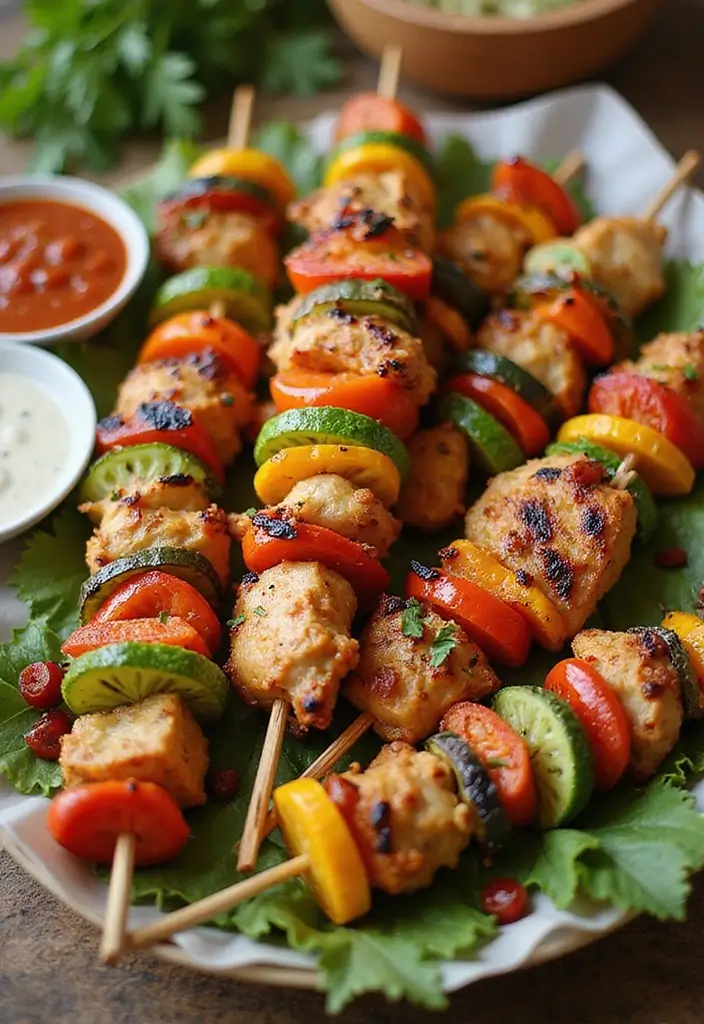 26 Grilled Chicken Recipes for Every Season - 22. Grilled Chicken and Vegetable Skewers