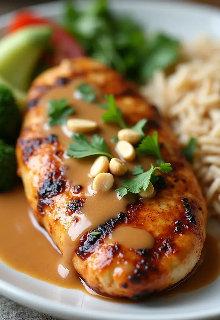 26 Grilled Chicken Recipes for Every Season - 26. Grilled Chicken with Thai Peanut Sauce