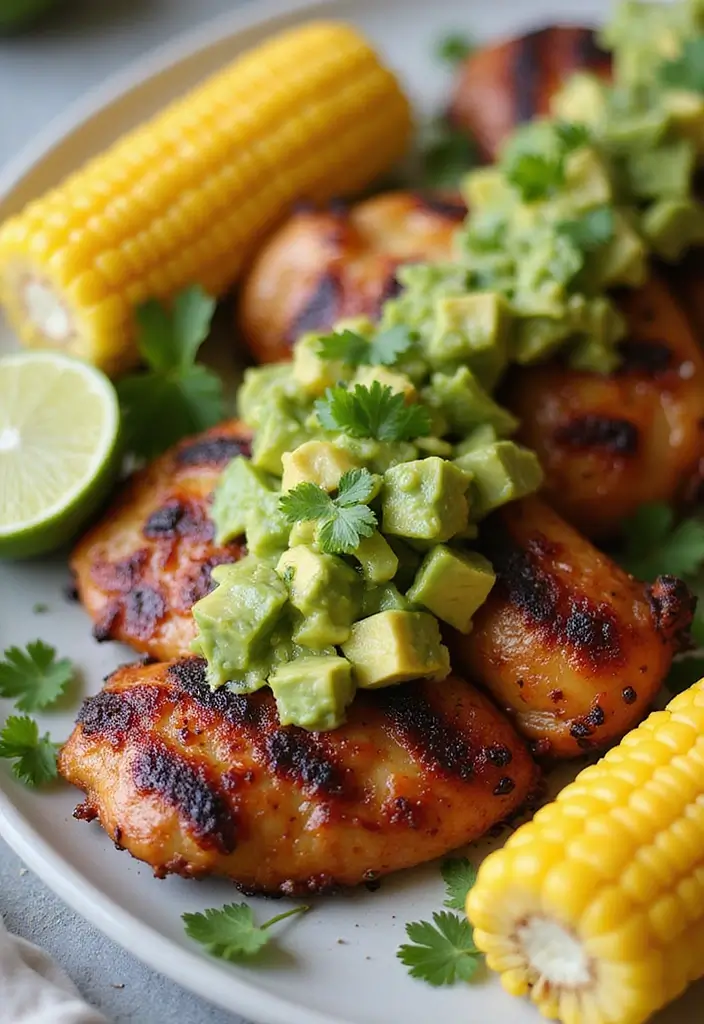 26 Grilled Chicken Recipes for Every Season - 7. BBQ Chicken with Avocado Salsa