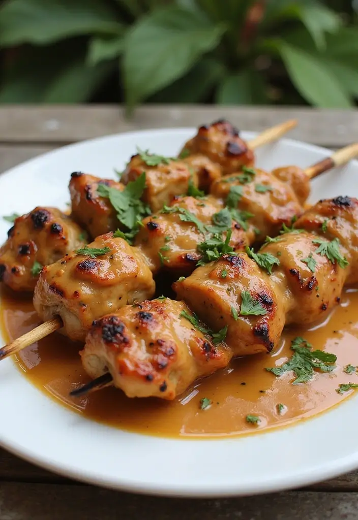 26 Keto Chicken Recipes That Actually Taste Great - 14. Chicken Satay Skewers