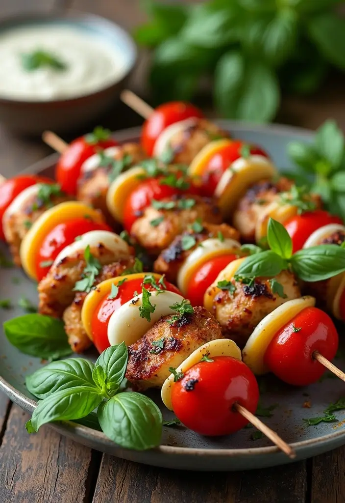 26 Keto Chicken Recipes That Actually Taste Great - 6. Chicken Caprese Skewers