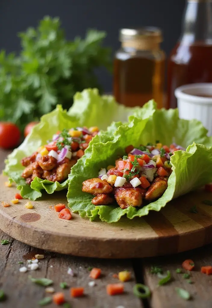 26 Keto Chicken Recipes That Actually Taste Great - 7. BBQ Chicken Lettuce Wraps