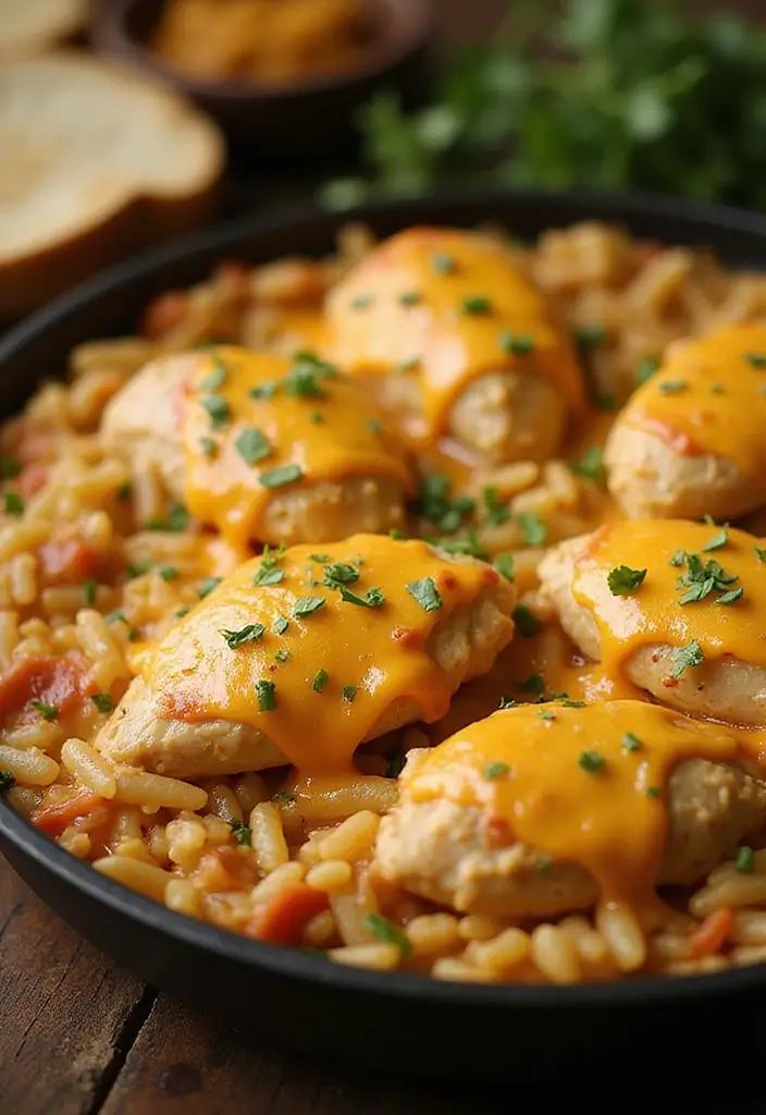 26 Meat Skillet Recipes for Fast Weeknight Meals - 16. Cheesy Chicken and Rice Skillet