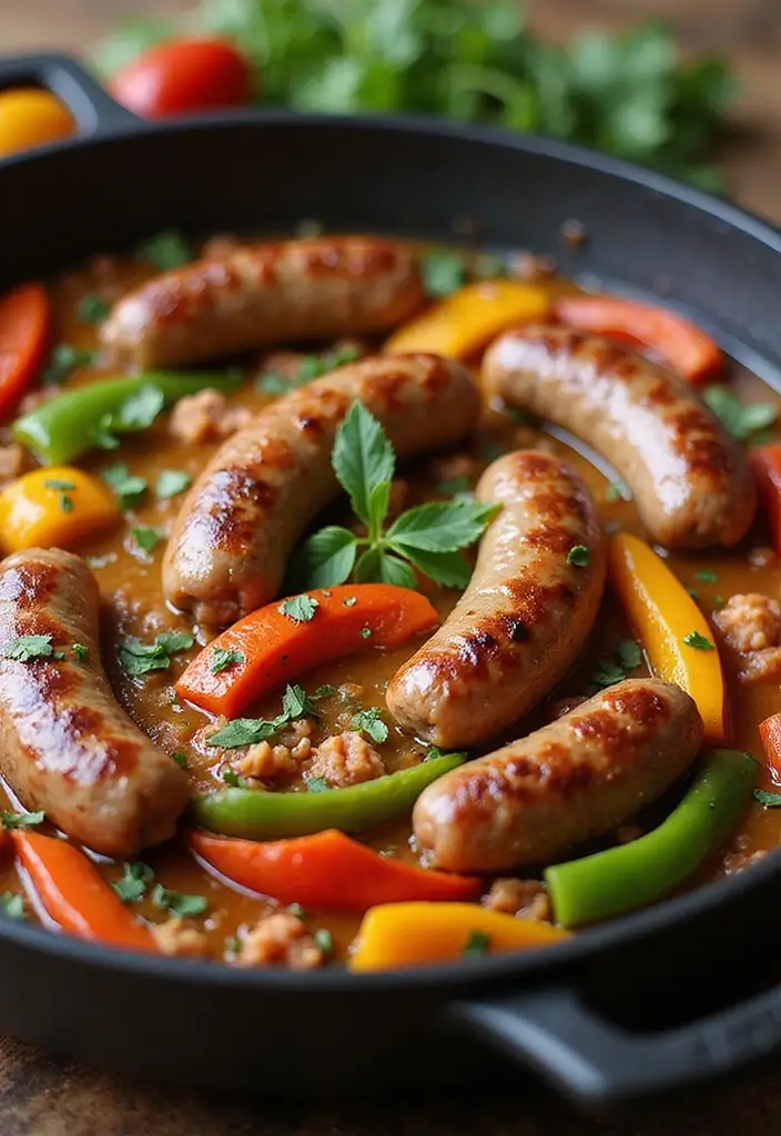 26 Meat Skillet Recipes for Fast Weeknight Meals - 17. Italian Sausage and Peppers
