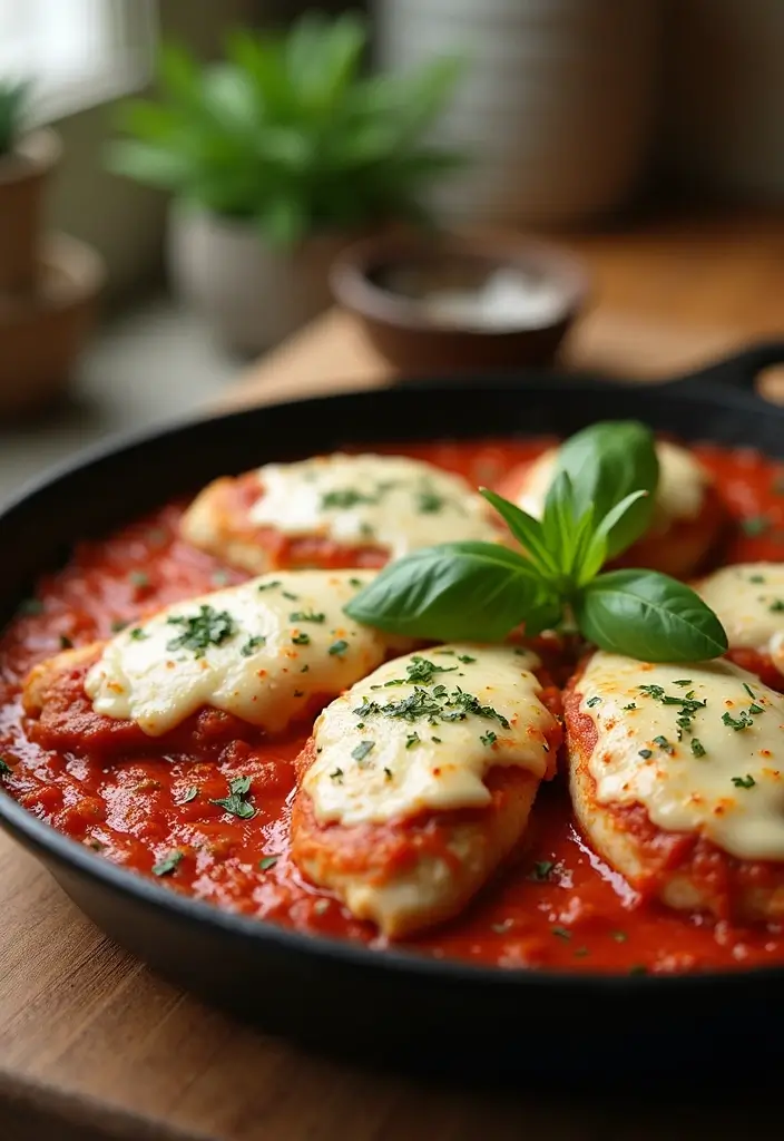 26 Meat Skillet Recipes for Fast Weeknight Meals - 24. Chicken Parmesan Skillet