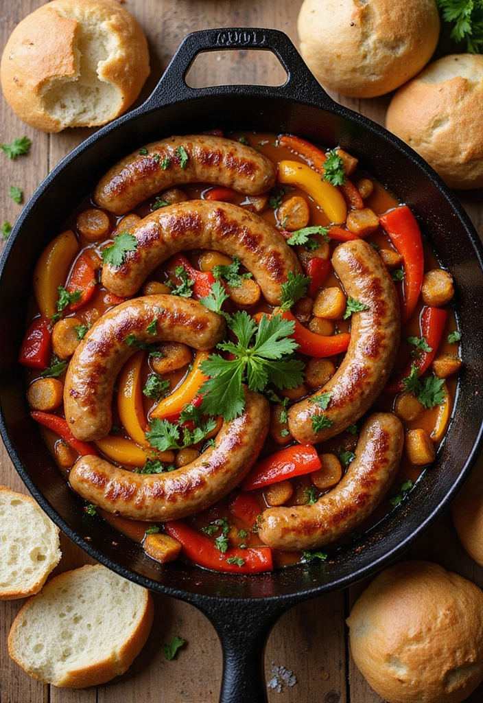 26 Meat Skillet Recipes for Fast Weeknight Meals - 4. Sausage and Pepper Skillet