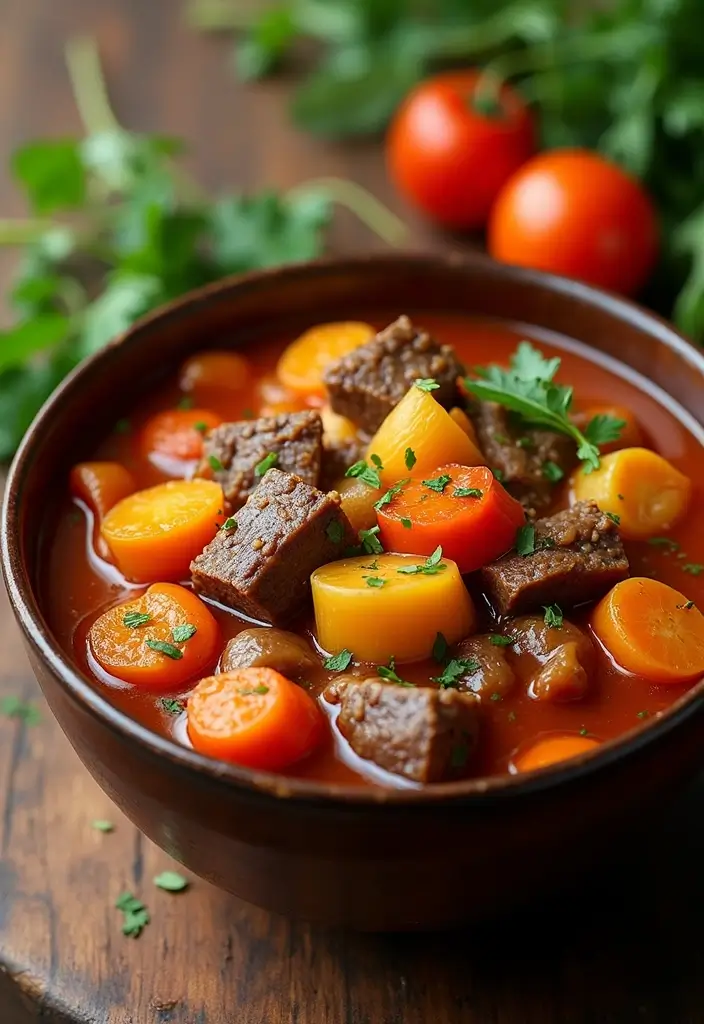 26 Meat Stew Recipes That Taste Like Grandma’s - 21. Flavorful Beef and Root Vegetable Stew