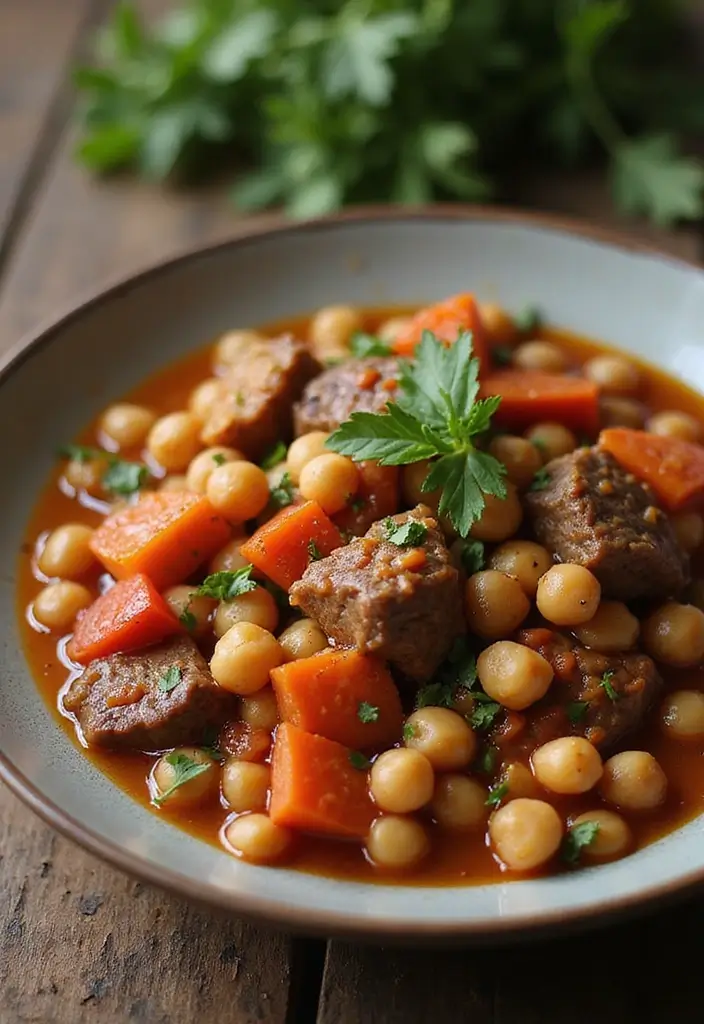 26 Meat Stew Recipes That Taste Like Grandma’s - 22. Mediterranean Chickpea and Beef Stew