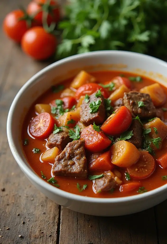 26 Meat Stew Recipes That Taste Like Grandma’s - 24. Rustic Beef and Tomato Stew