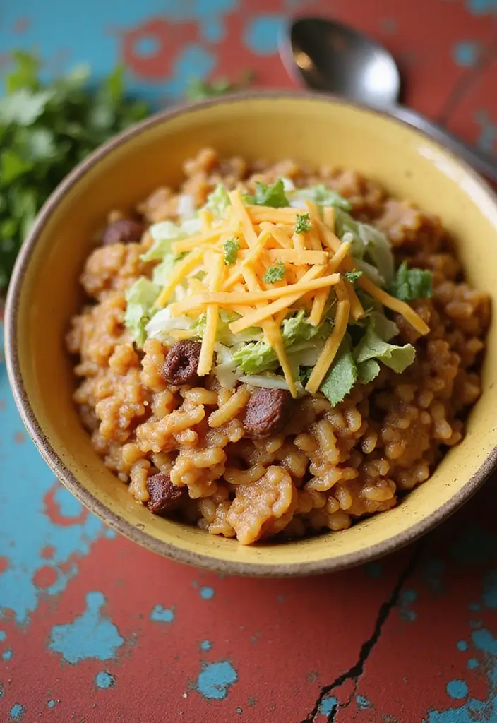 26 One-Pot Meat Recipes That Save Time - 5. One-Pot Taco Rice