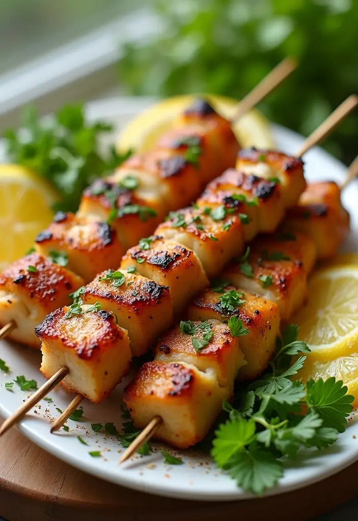 26 Pork Skillet Recipes for Quick Cooking - 13. Lemon Garlic Pork Skewers