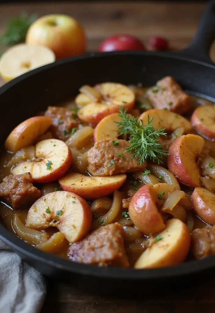 26 Pork Skillet Recipes for Quick Cooking - 16. Pork and Apple Skillet