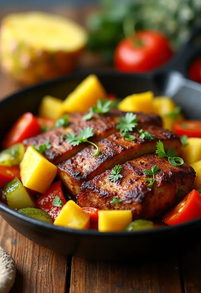 26 Pork Skillet Recipes for Quick Cooking - 20. Caribbean Jerk Pork Skillet