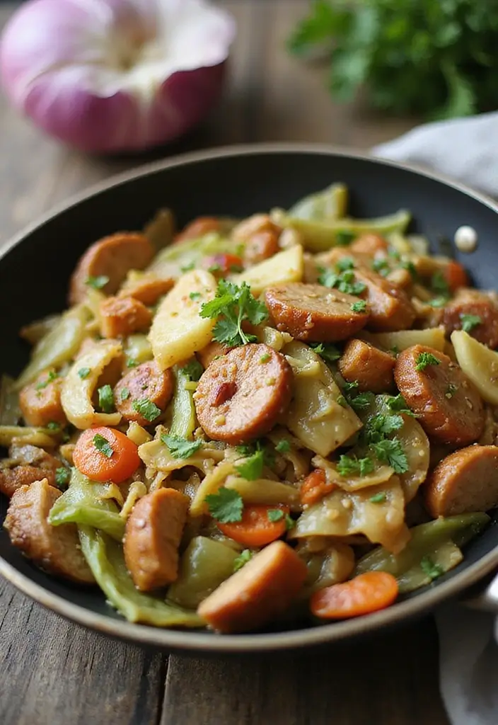 26 Pork Skillet Recipes for Quick Cooking - 26. Pork and Cabbage Stir-Fry