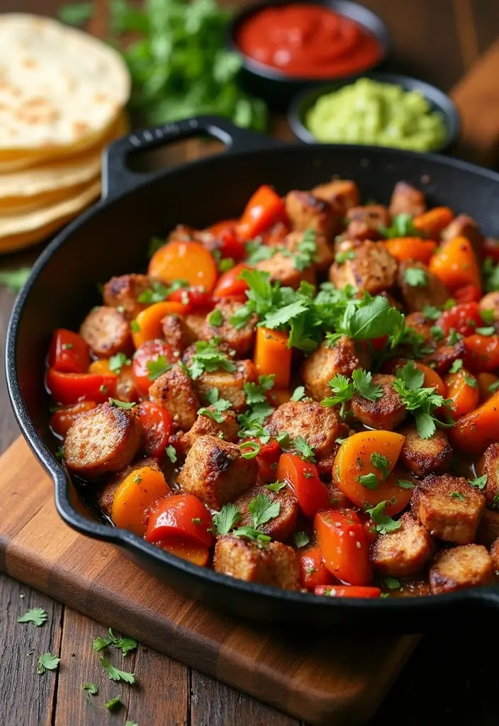 26 Pork Skillet Recipes for Quick Cooking - 3. One-Pan Pork and Veggie Fajitas