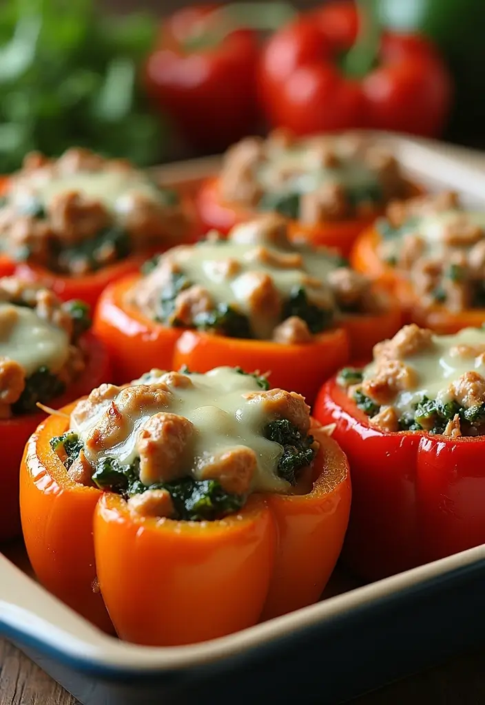 26 Pork Skillet Recipes for Quick Cooking - 9. Pork and Spinach Stuffed Peppers