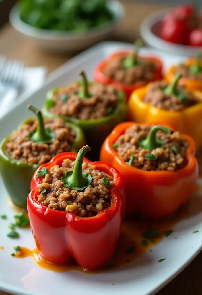 26 Slow Cooker Beef Recipes for Busy Weeknights - 26. Stuffed Bell Peppers with Beef