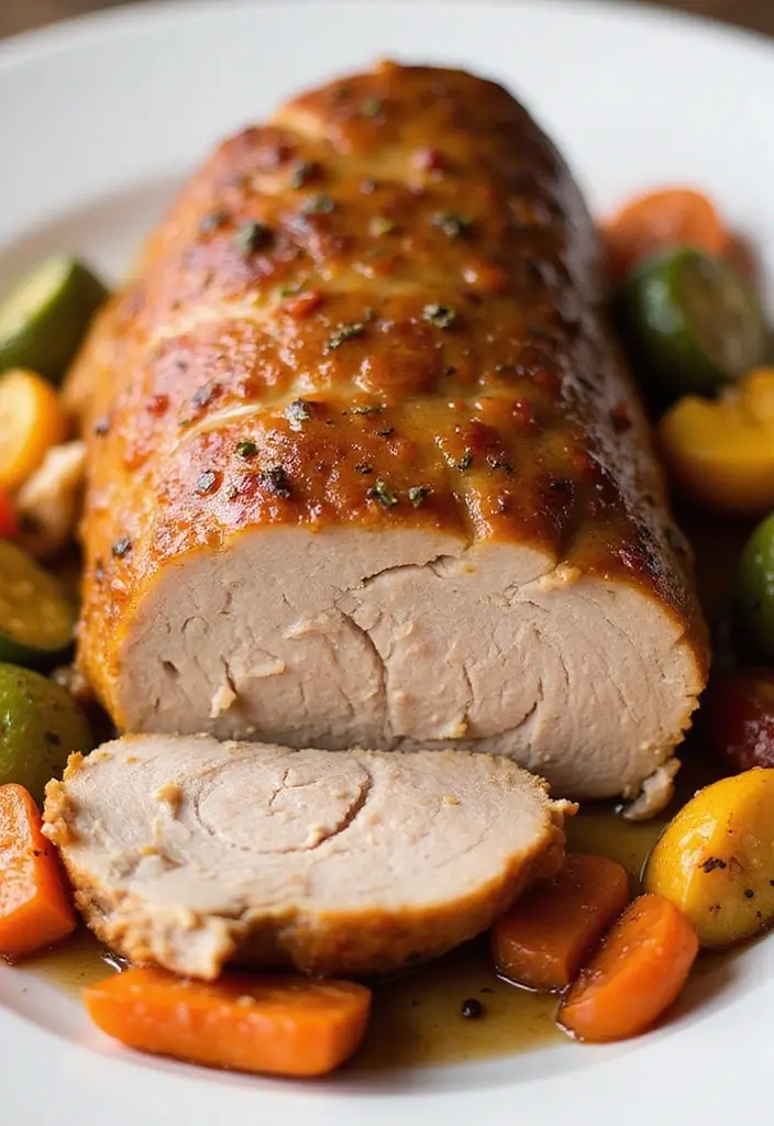 26 Slow Cooker Pork Recipes That Fall Apart Perfectly - 15. Maple Mustard Glazed Pork Loin