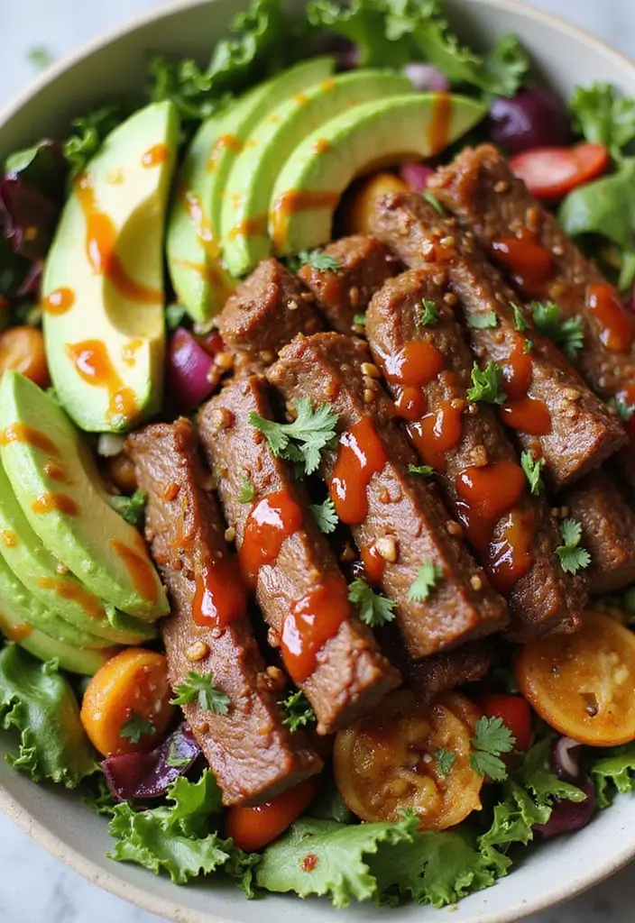 26 Steak Dinner Ideas for Romantic Nights In - 12. Spicy Steak Salad with Chipotle Dressing