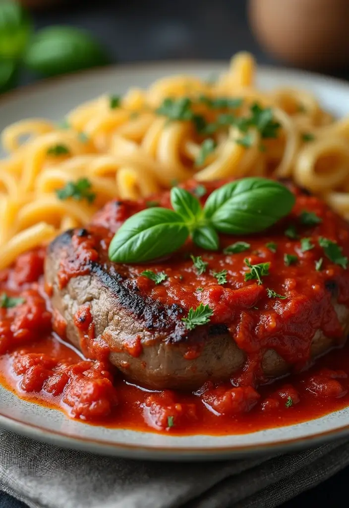 26 Steak Dinner Ideas for Romantic Nights In - 23. Steak Pizzaiola