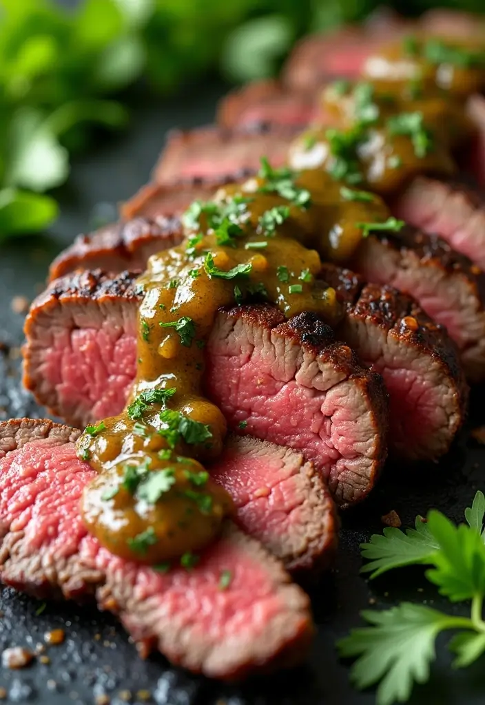 26 Steak Dinner Ideas for Romantic Nights In - 4. Grilled Flank Steak with Chimichurri Sauce
