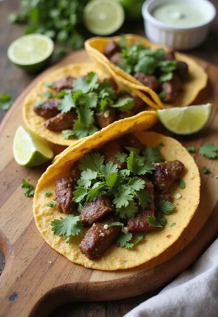 26 Steak Dinner Ideas for Romantic Nights In - 9. Steak Tacos with Lime Crema