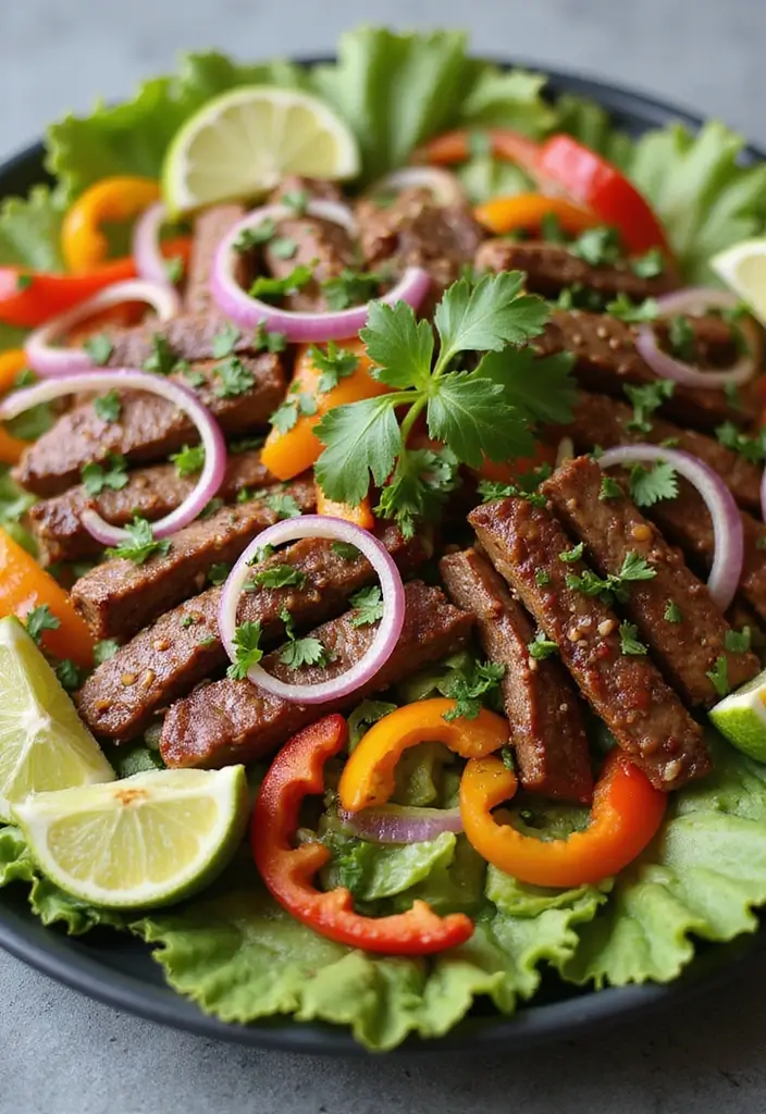 26 Steak Salad Recipes That Feel Like Fine Dining - 11. Steak Fajita Salad with Lime Dressing