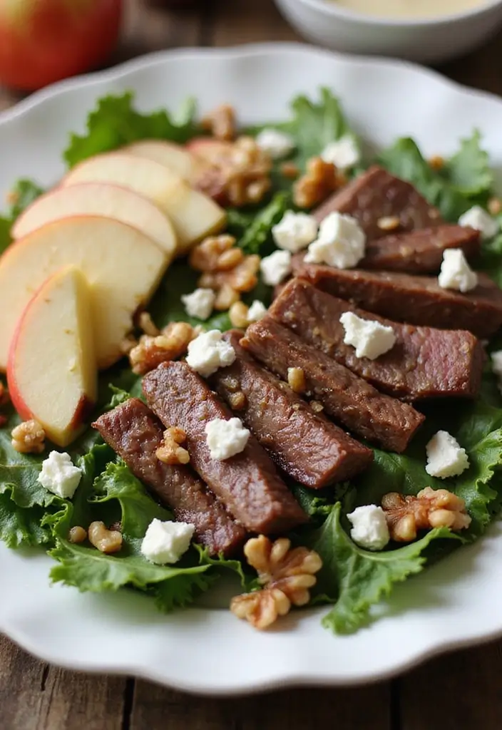 26 Steak Salad Recipes That Feel Like Fine Dining - 13. Fall Harvest Steak Salad with Apples and Walnuts
