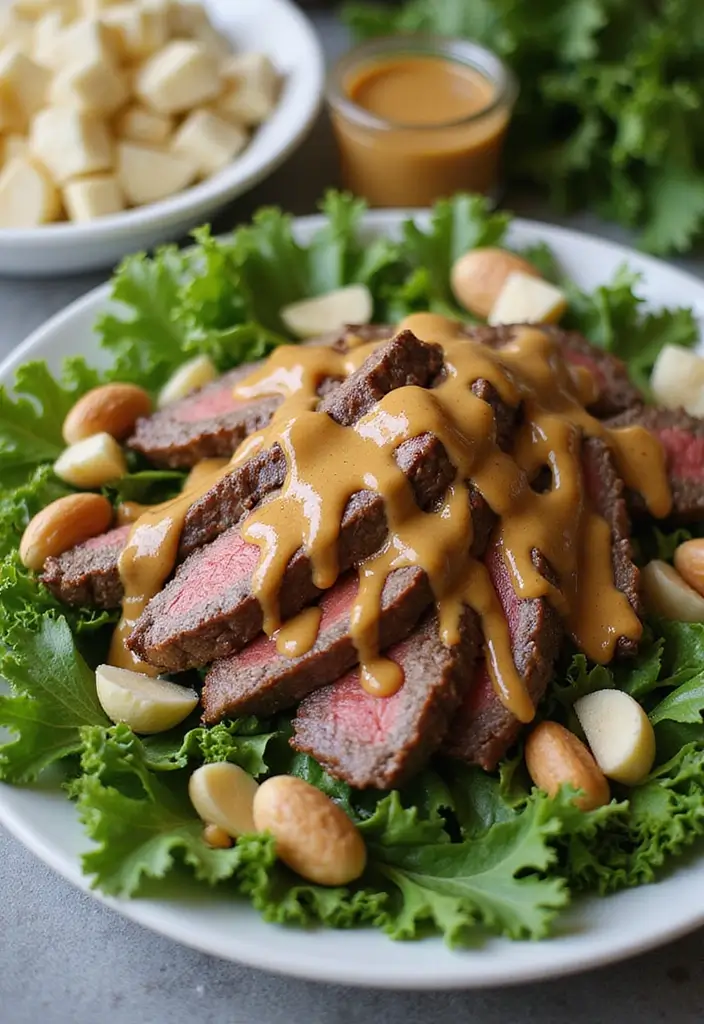 26 Steak Salad Recipes That Feel Like Fine Dining - 25. Gourmet Steak Salad with Macadamia Nut Dressing