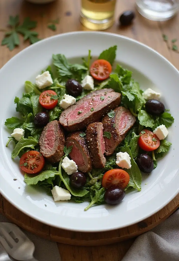 26 Steak Salad Recipes That Feel Like Fine Dining - 4. Steak Salad with Mediterranean Flavors