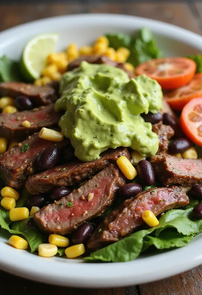 26 Steak Salad Recipes That Feel Like Fine Dining - 5. Southwest Steak Salad with Avocado Dressing