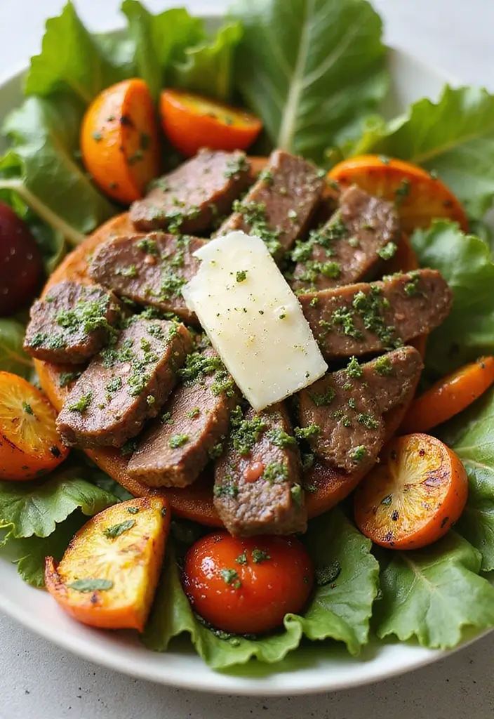 26 Steak Salad Recipes That Feel Like Fine Dining - 6. Pesto Steak Salad with Roasted Vegetables