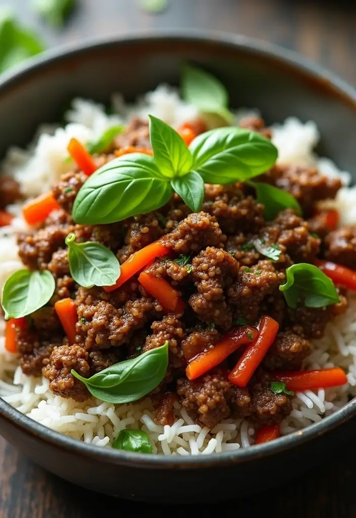 26 Steak Stir-Fry Recipes Packed with Asian Flavors - 8. Thai Basil Beef Stir-Fry