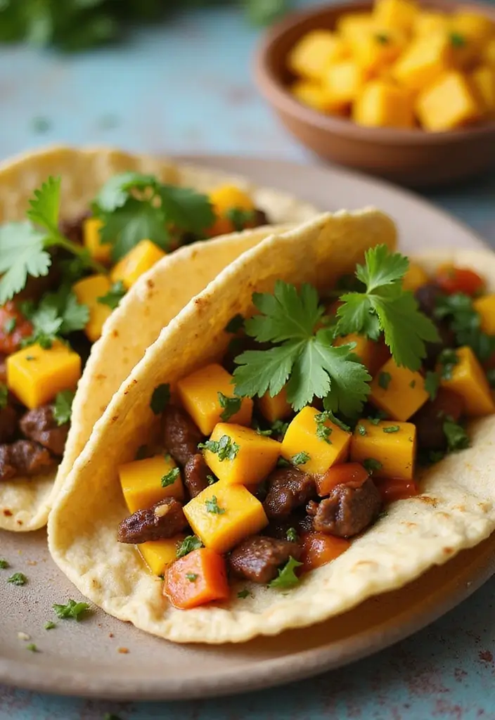 26 Steak Taco Recipes That Bring the Heat - 4. Tangy Mango Salsa Steak Tacos
