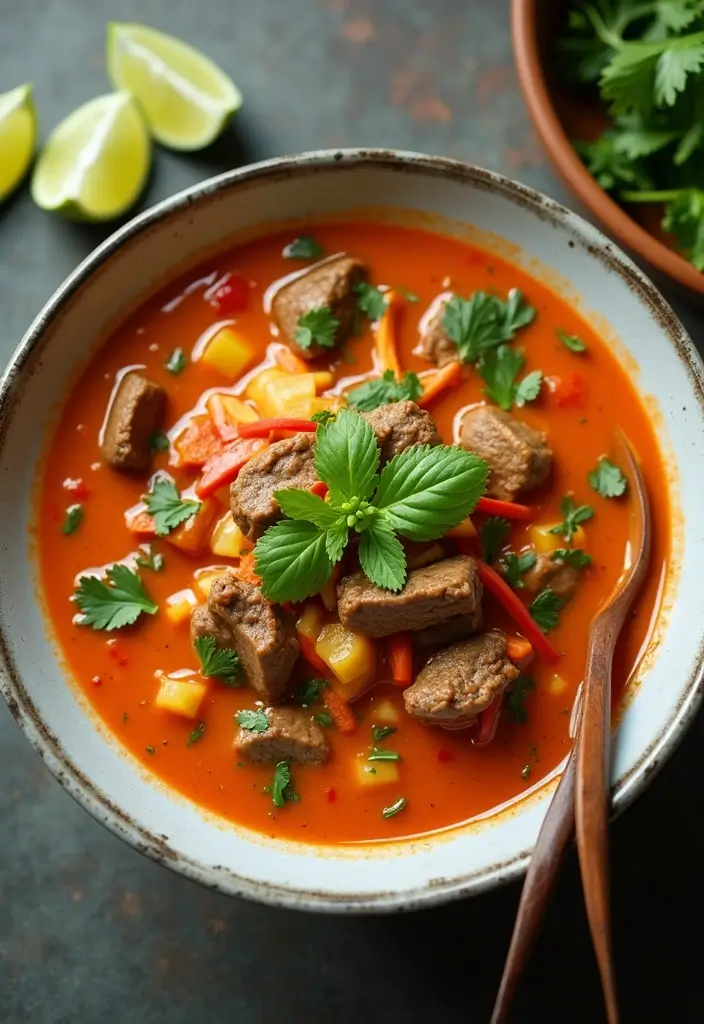 27 Beef Soup Recipes That Warm the Soul - 10. Thai Red Curry Beef Soup