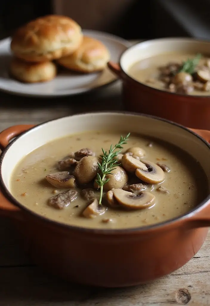 27 Beef Soup Recipes That Warm the Soul - 12. Creamy Beef and Mushroom Soup