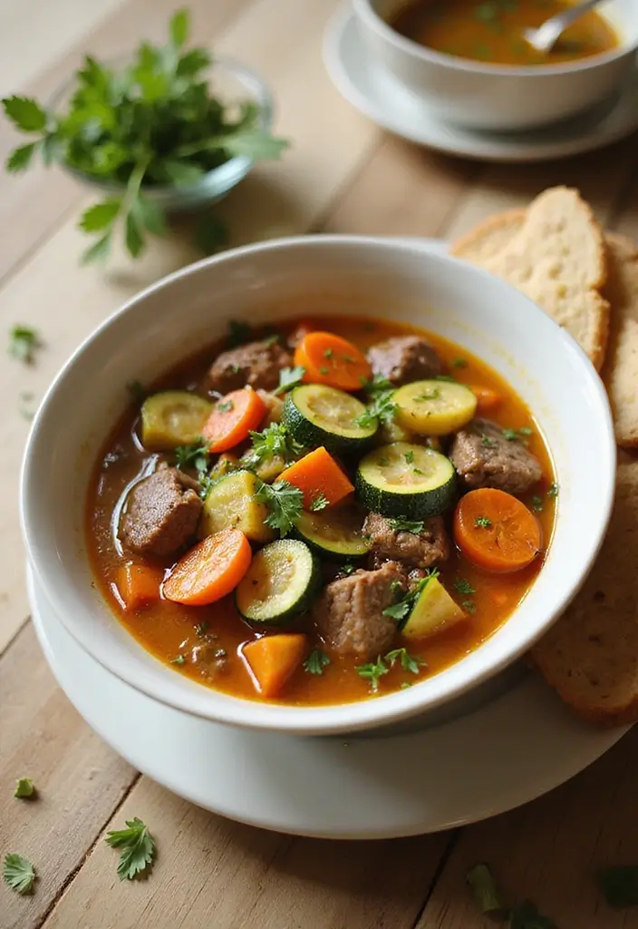 27 Beef Soup Recipes That Warm the Soul - 23. Beef and Zucchini Soup