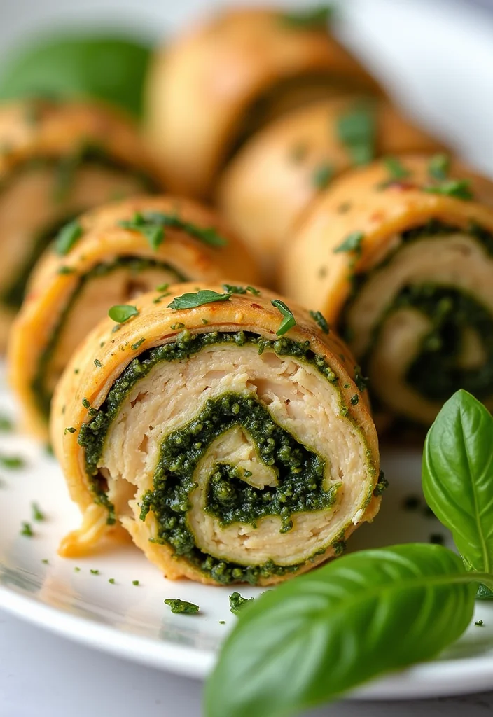 27 Chicken Appetizer Recipes That Disappear Fast - 12. Pesto Chicken Pinwheels