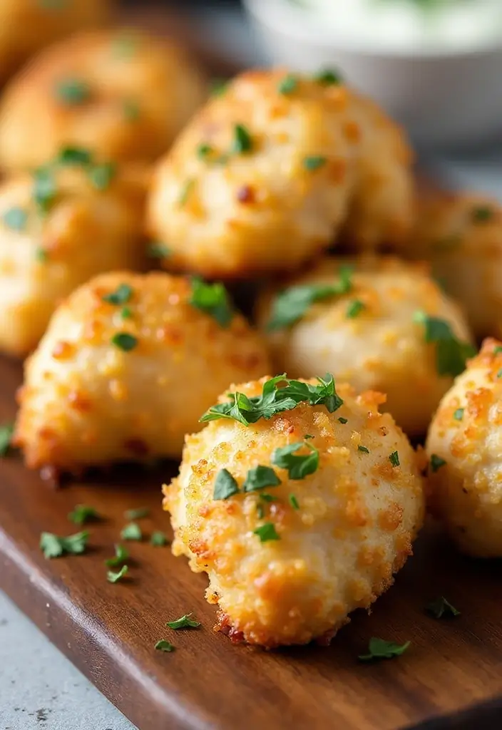 27 Chicken Appetizer Recipes That Disappear Fast - 15. Garlic Parmesan Chicken Bites