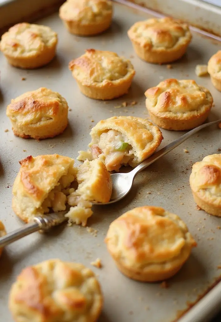 27 Chicken Appetizer Recipes That Disappear Fast - 24. Chicken Pot Pie Bites