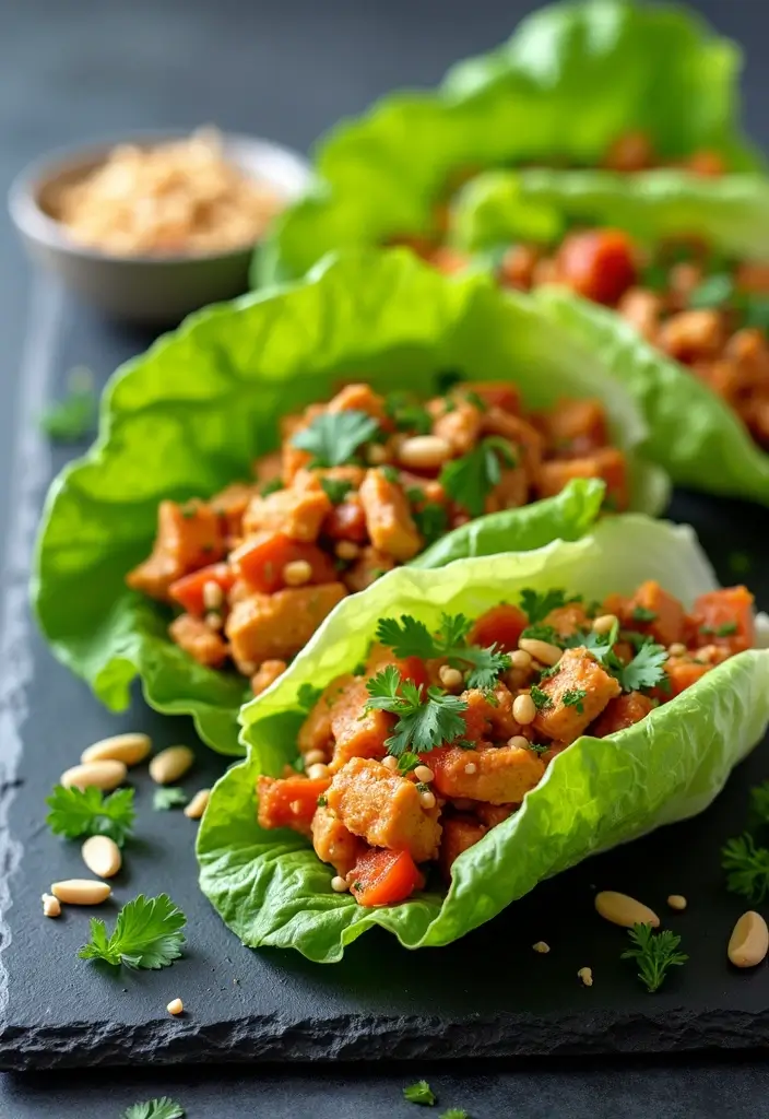 27 Chicken Appetizer Recipes That Disappear Fast - 3. Thai Chicken Lettuce Wraps