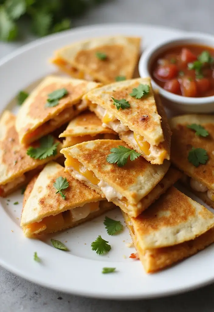 27 Chicken Appetizer Recipes That Disappear Fast - 8. Chicken Quesadilla Bites