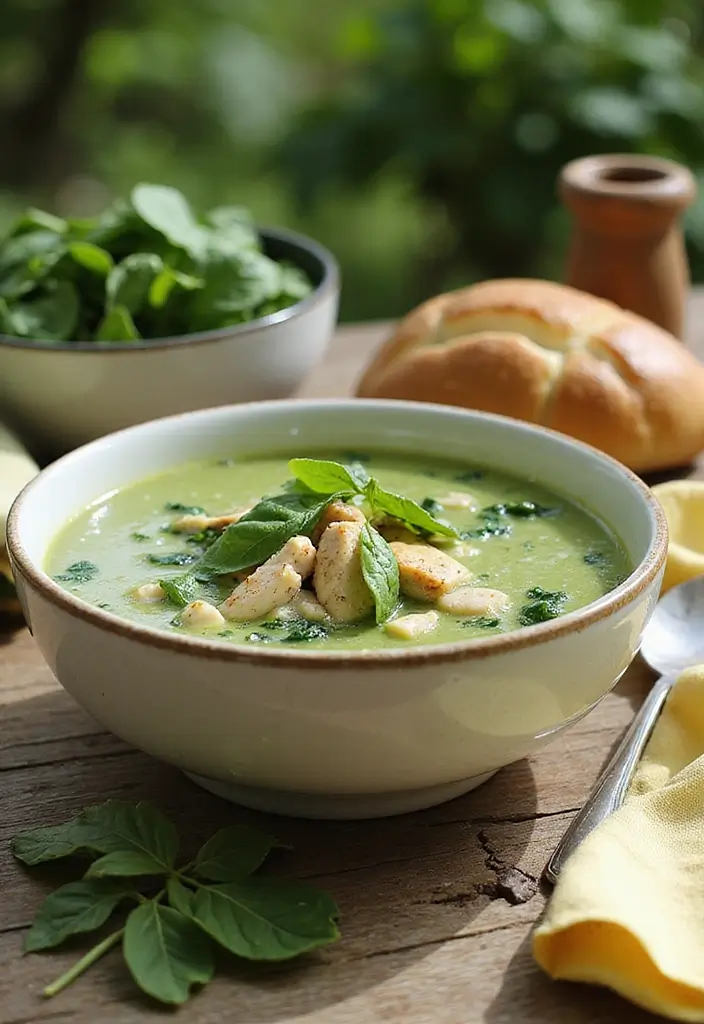 27 Chicken Soup Recipes That Heal and Comfort - 13. Chicken and Spinach Soup