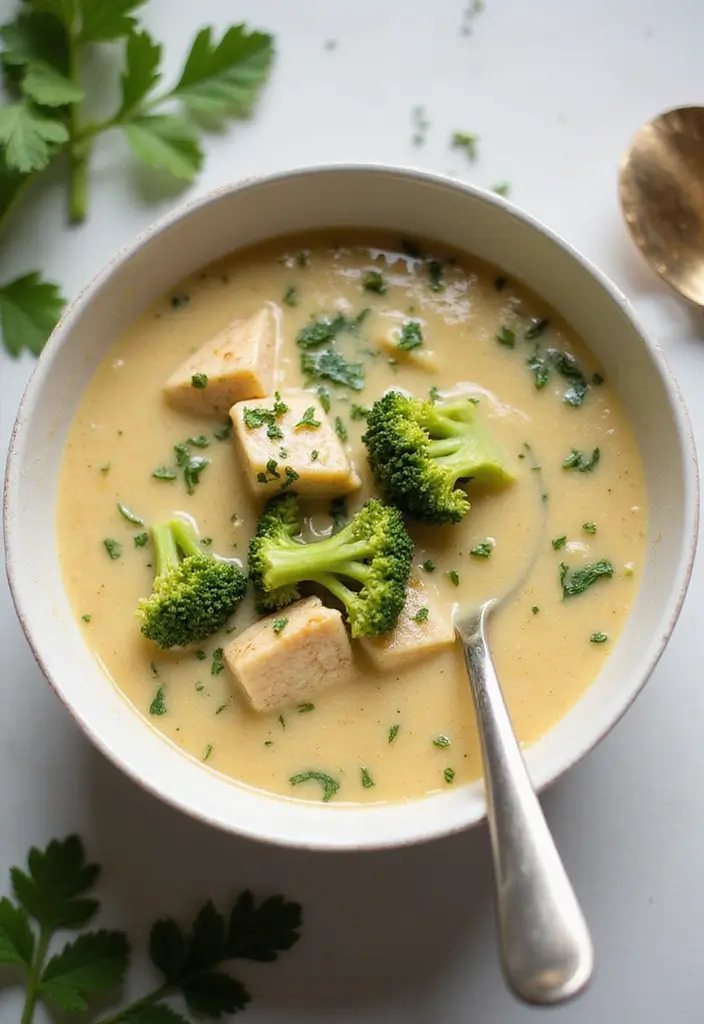 27 Chicken Soup Recipes That Heal and Comfort - 14. Chicken and Broccoli Soup