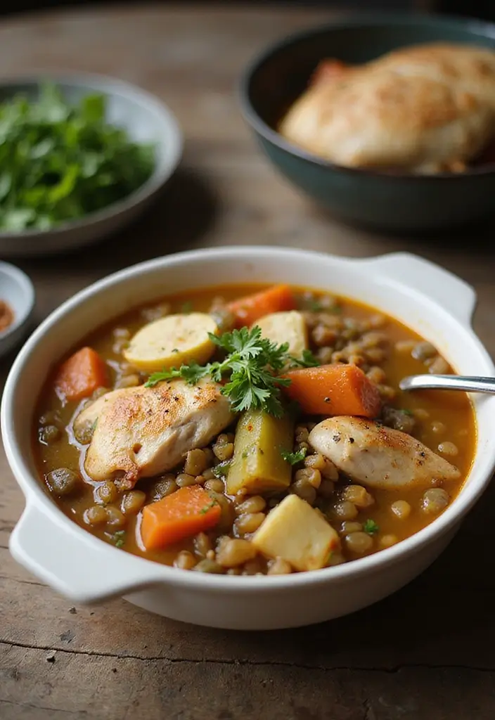27 Chicken Soup Recipes That Heal and Comfort - 19. Chicken and Lentil Soup